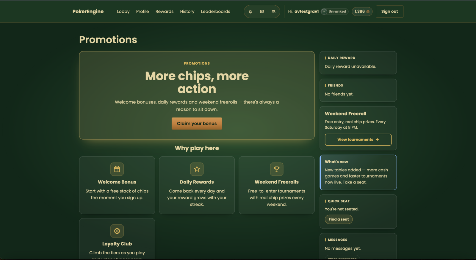 A published custom landing page rendered in the platform — built from blocks and a live platform module, surrounded by custom content