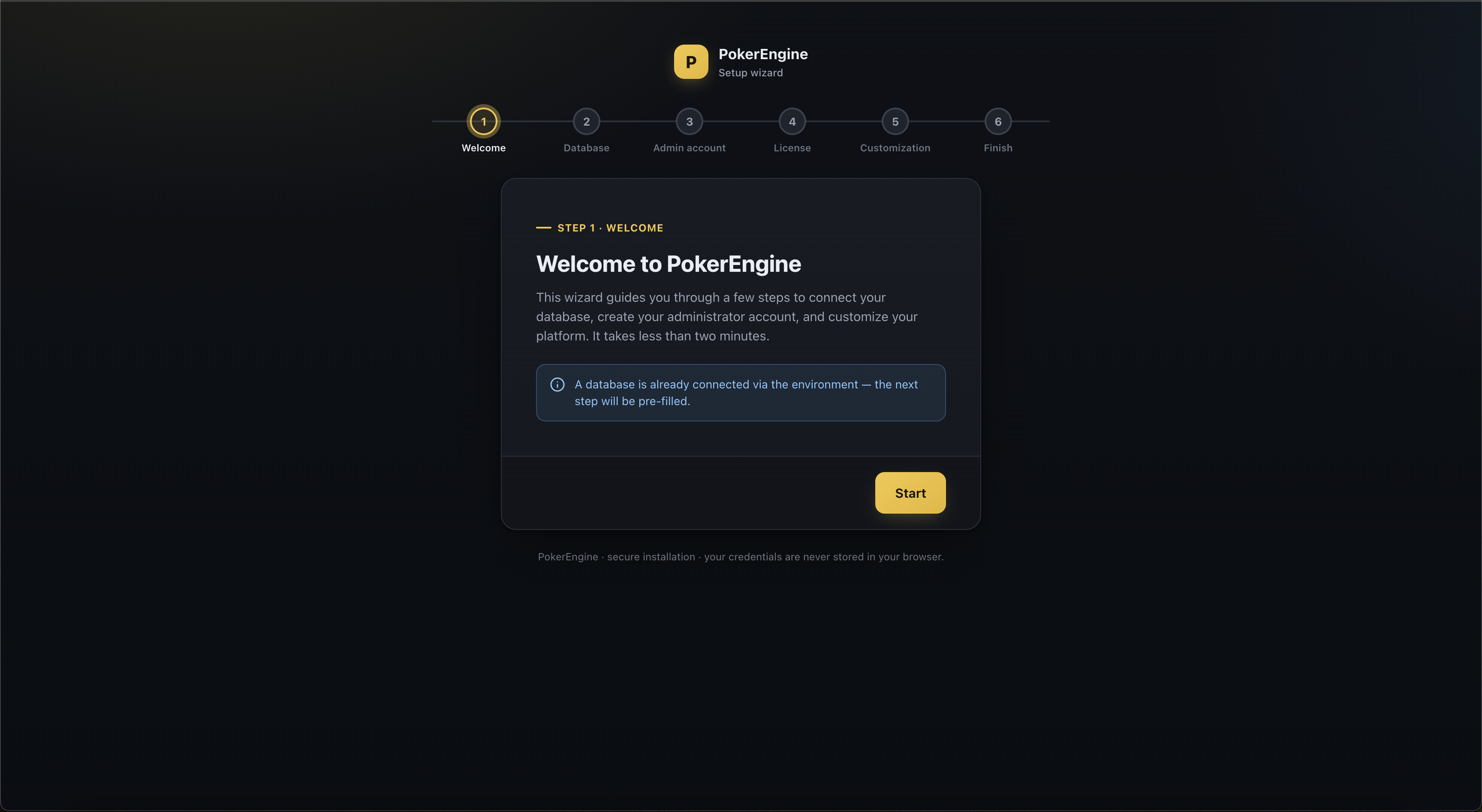 Install wizard welcome